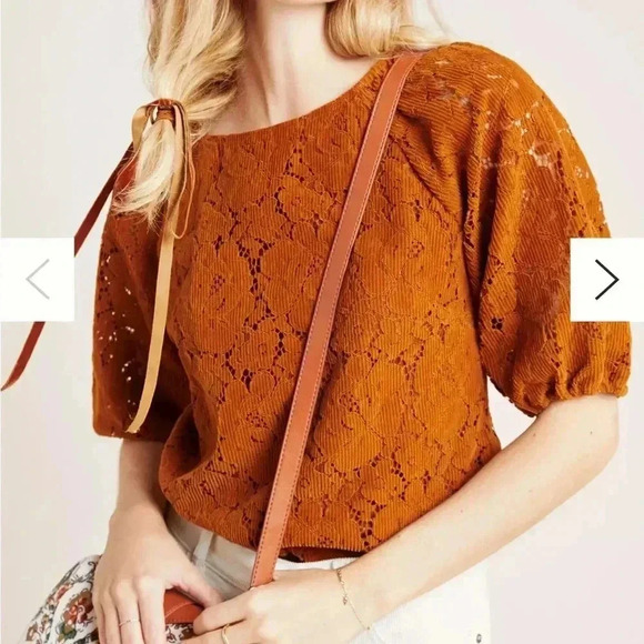 Dolan Norah Floral Corduroy Blouse Orange XS - Picture 2 of 14